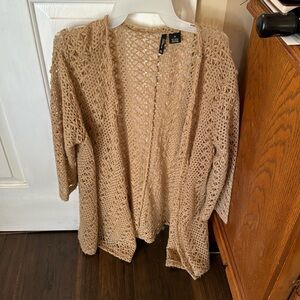 Crocheted open cardigan